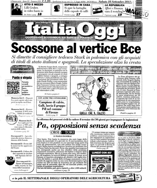 Italia oggi : quotidiano di economia finanza e politica